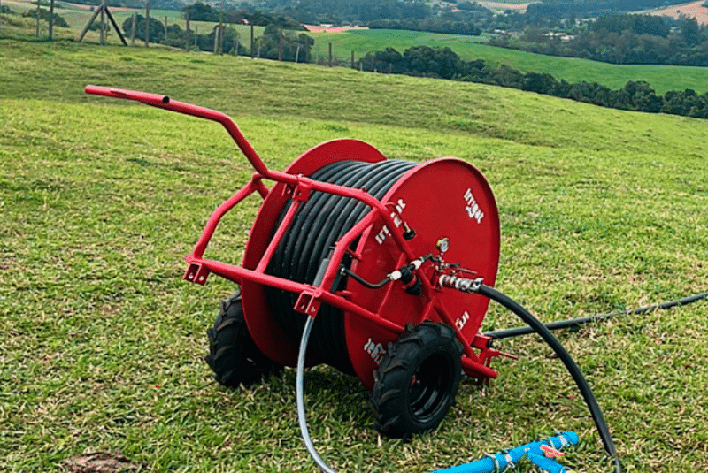 Qual a durabilidade do carretel de irrigação Irrigat?